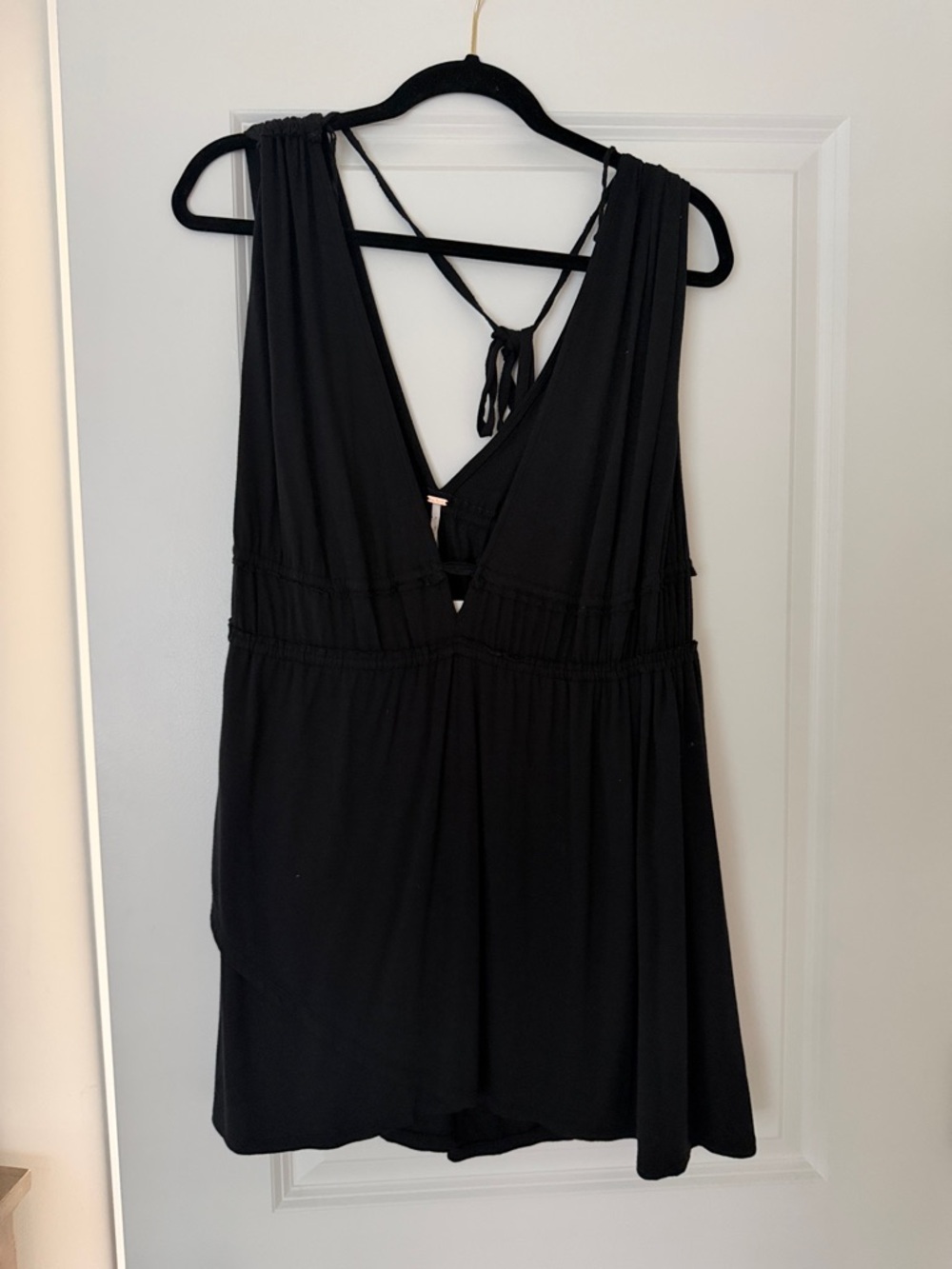 Black Free People Mini Dress with Tie Back